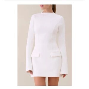 Heiress Long Sleeve A Line Pocket Mini Dress